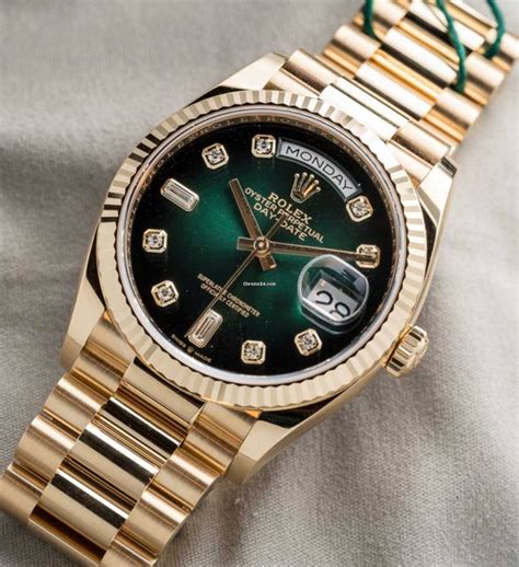 rolex daydate green gold|rolex perpetual day date 36.